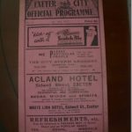Exeter City v Oldham Athletic FA Cup Football Programme: Pink gatefold programme with no writing but has a couple of small tears along spines. Good.